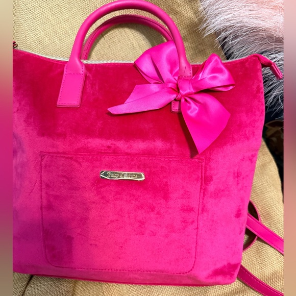 Juicy Couture Handbags - Juicy Couture Pink Bow Backpack Tote Convertible Y2K Bag NWOT